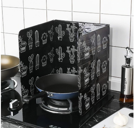 Cactus Printed Aluminum Foil Oil Block Oil Barrier Stove Cook Anti-Splashing Oil Baffle Heat Kitchen Utensils Insulation